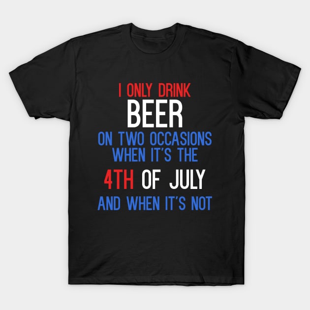 I Only Drink Beer On Two Occasions T-Shirt T-Shirt by cleverth